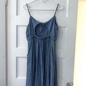 Denim Sleeveless Dress with Cutout back